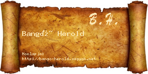 Bangó Herold névjegykártya